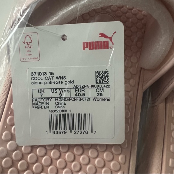 NWT PUMA AUTHENTIC COOL CAT BOLD WOMENS CLOUD PINK GOLD SLIP ON SLIDES SANDALS - Picture 8 of 10